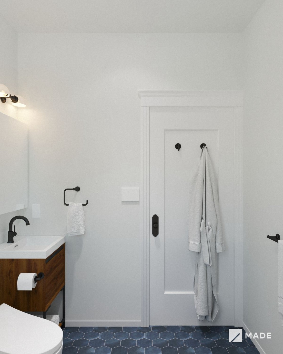 Bathroom design with showers