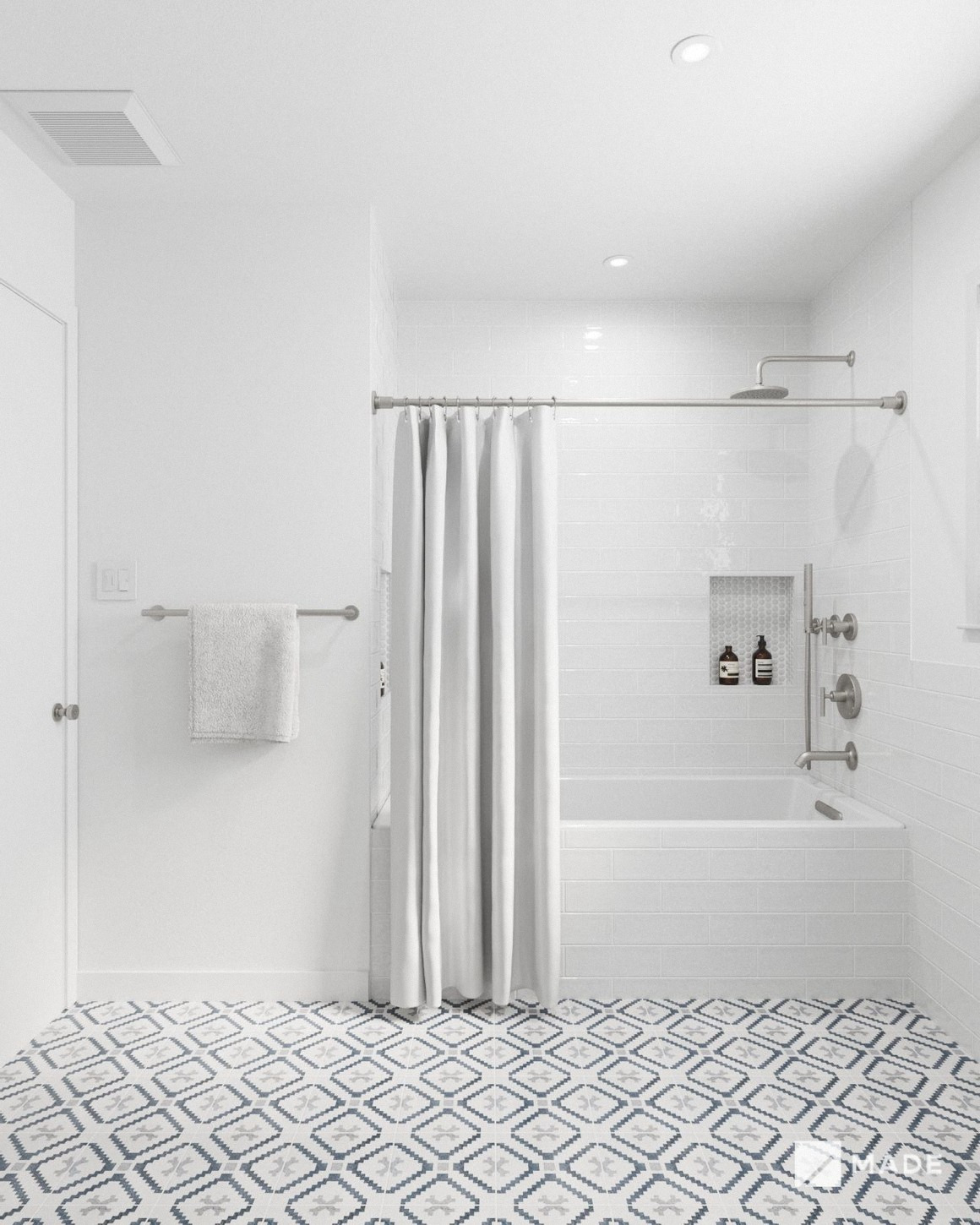Bathroom design with bathtubs, vanities