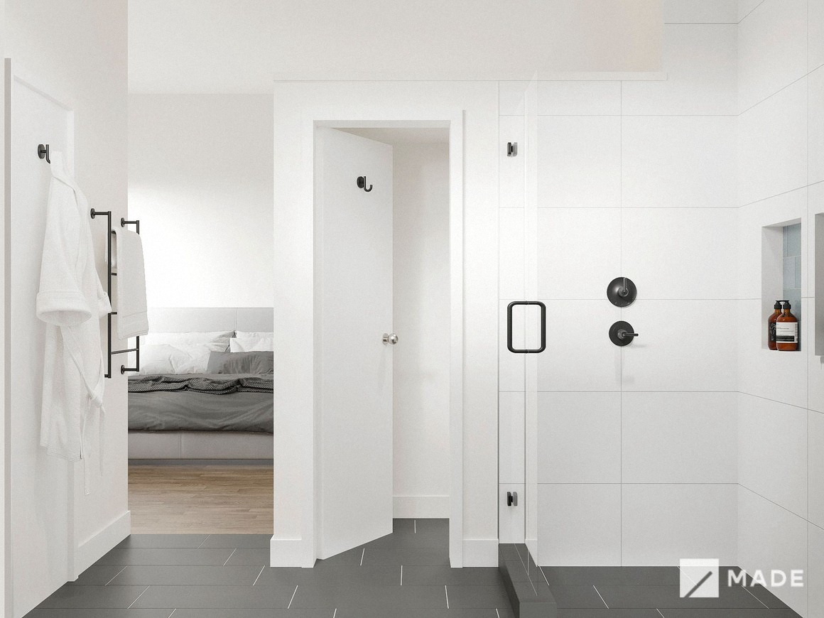 Bathroom design with showers
