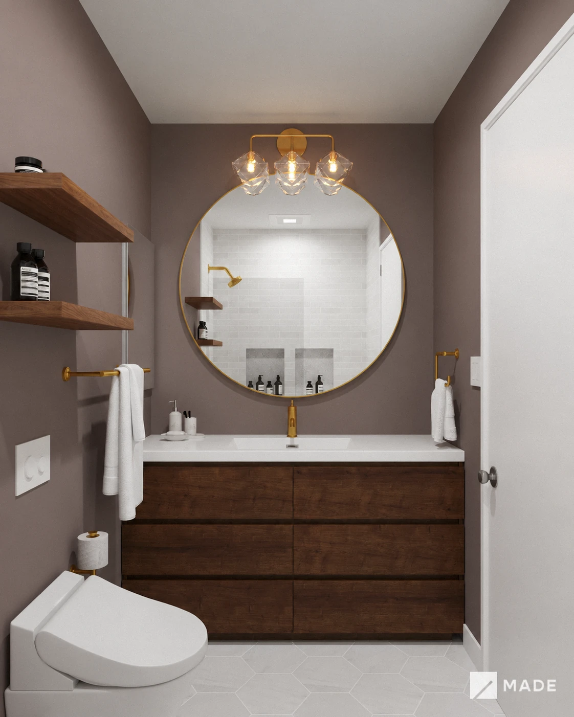 Bathroom design with bathtubs, vanities