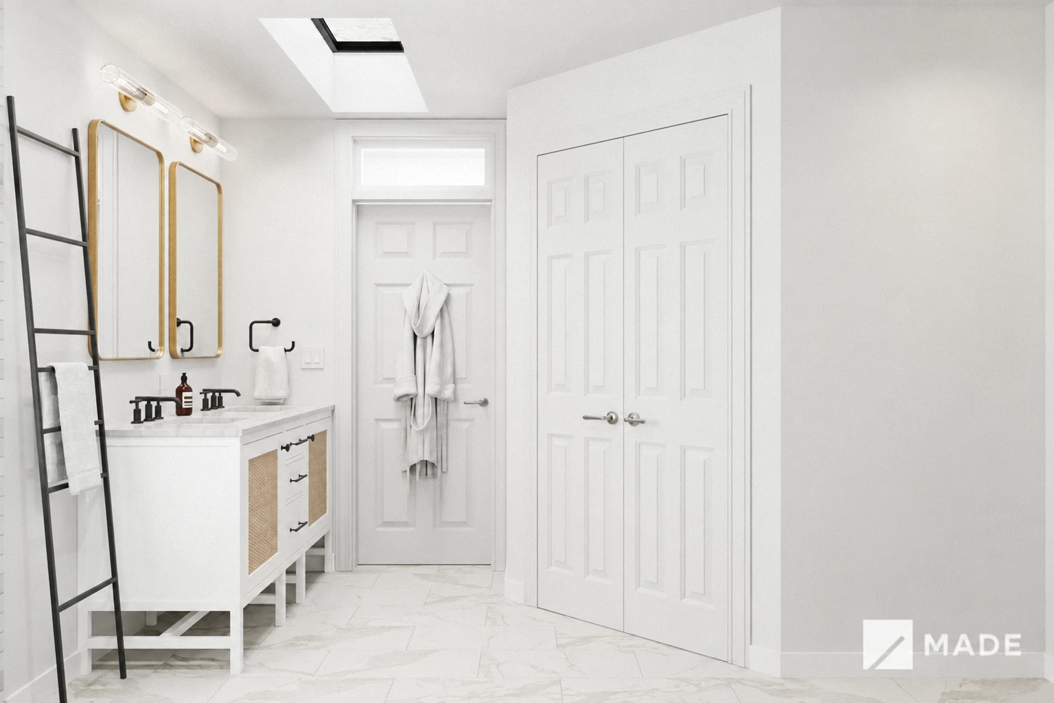 Bathroom design with showers, vanities