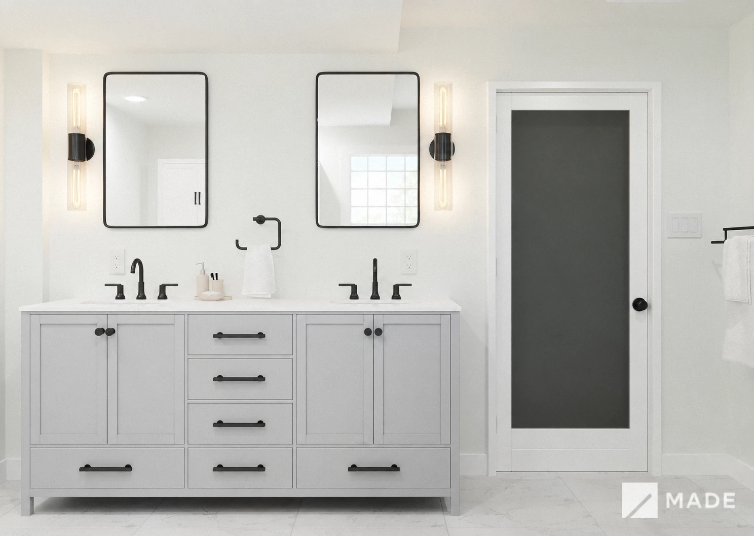 Bathroom design with vanities