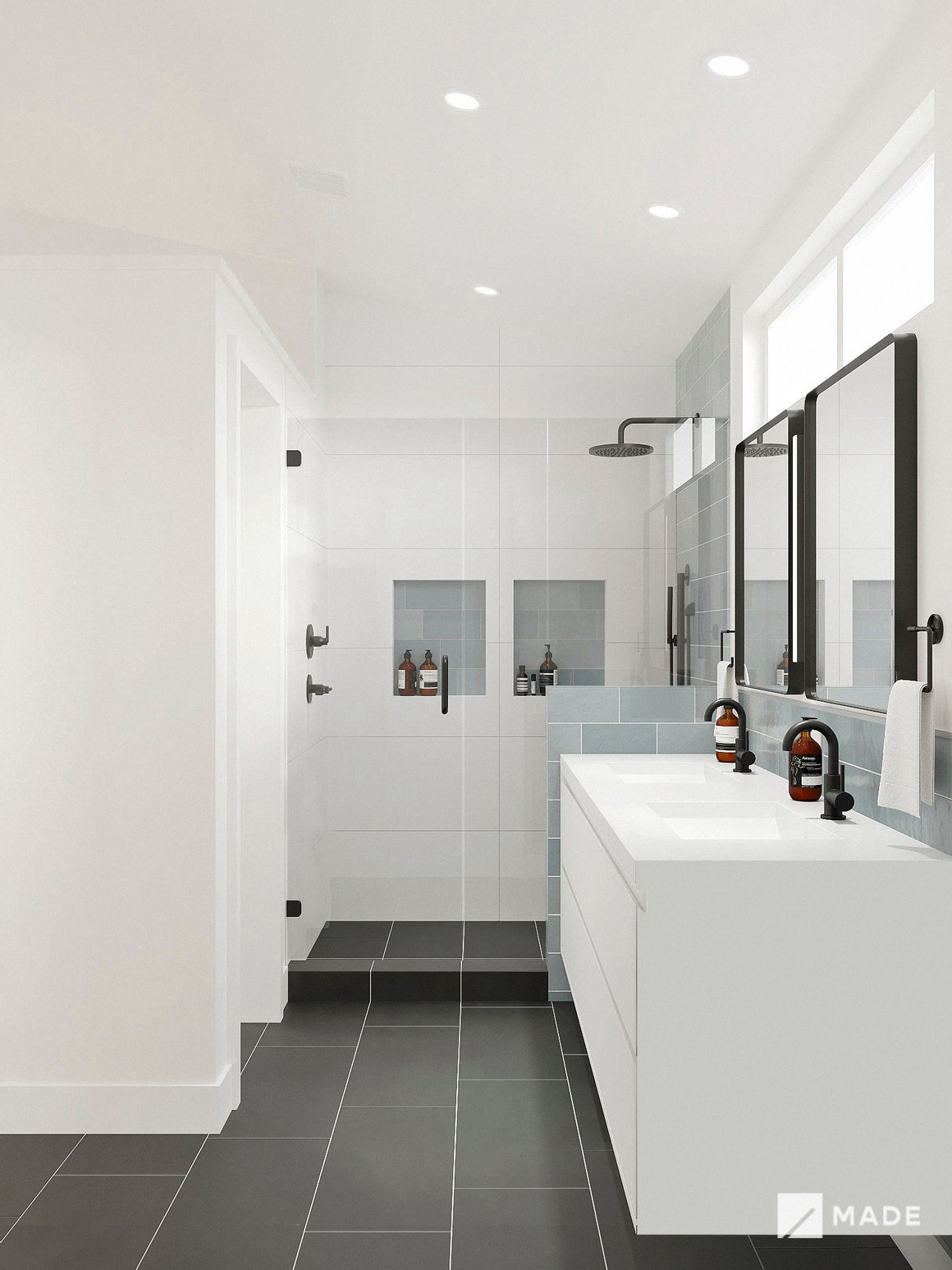 Bathroom design with vanities