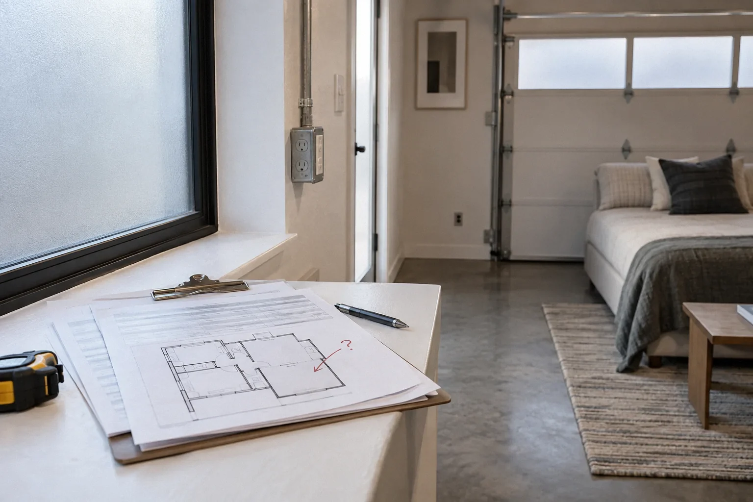 Comparing permit records with a house's actual rooms before buying.