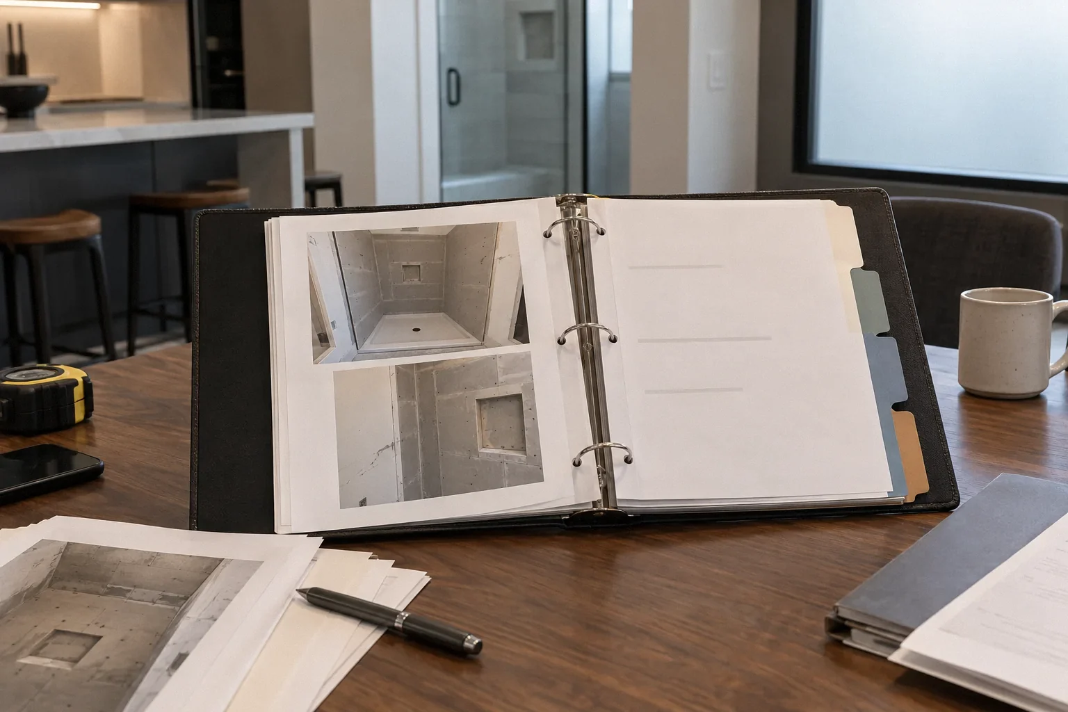 Organized evidence binder for a small claims contractor case.